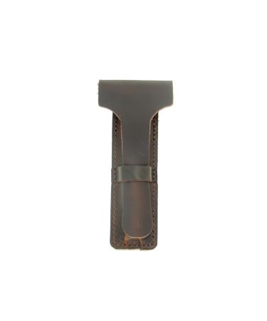 JJNUSA Handmade sleeve travel bag leather razor plane case double -cut razor old fashioned razor Sleeve shaving accessories men shave shavers brown