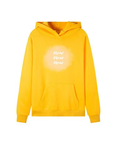 Bigfanshu in Women's Clothing Long Sleeve Print Hooded Sweatshirt Autumn&Winter Blouse Lady Tops Yellow