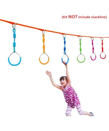 7PCS Colorful Ninja Rings Kit for Kids & Adults - Playground Gymnastic Ring Fitness Set - American Ninja Warrior Obstacle Course Accessories - Buy Online on GoSupps.com