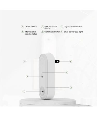 Mini Plugin Air Purifier Touch Switch White Plugin Air Purifier Releases Negative Ions with Night Light for Bedroom to Remove from (US Plug) - Buy Online on GoSupps.com