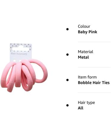Pink Soft Jersey Hair Elastics Bobbles Bands - Set of 6 | Baby Pink 6 Count (Pack of 1) - Buy Online on GoSupps.com
