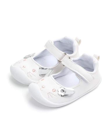 LACOFIA Baby Girls Mary Jane Flats Infant Anti-Slip First Walking Shoes 3 UK Child B White - Buy Online on GoSupps.com