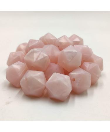 30pcs Pearl Pink 17mm Silicone Icosahedron Beads for Mom Jewelry Making - Buy Online on GoSupps.com