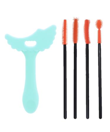 Mascara Shield Applicator - Silicone Mascara Shield Stencil | Heart-Shaped Design Eye Makeup Tool for Night Out Party Daily Use Dating Green + Eyelash Brush