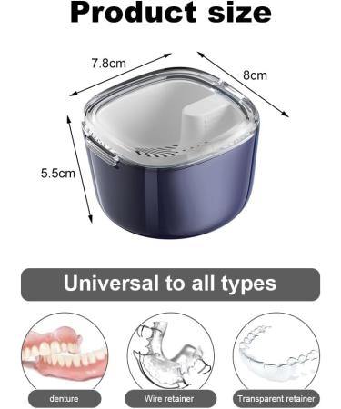 Shop GMedHC Braces with Sieve - Portable Prosthesis Dinner Cover & Invisible Dental Storage Box - Double-Layer Hollow Drain & Cleaning Box in Blue A - International Shipping Available - Buy Online on GoSupps.com