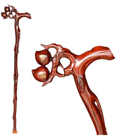 Wooden Cane Solid Walking Stick Crutch Natural Wooden Walking Stick Wood Decorated Handle Walking Stick for Men and Women. Wooden Decorative Canes and Cane for Elderly Seniors Independence