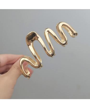 Gold French Wave Hair Claw Clip - Elegant Hair Barrette for Women and Girls - Buy Online on GoSupps.com