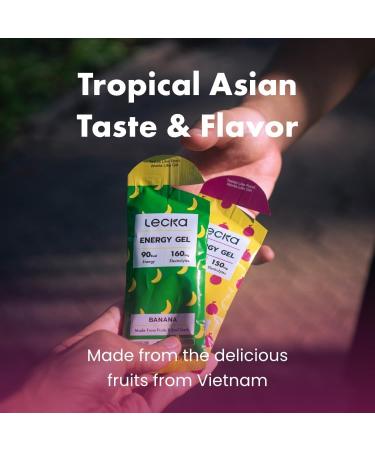 Lecka Energy Gel - Banana Flavor 12 Gels | Natural Energy & Electrolytes for Endurance Exercise Made with Real Fruits & Basil Seeds - Buy Online on GoSupps.com
