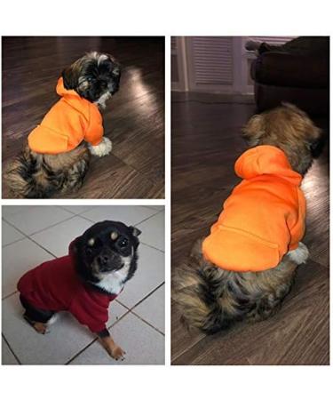 Idepet Dog Hoodie - Warm Cotton Coat for Small & Medium Dogs XS Orange Perfect for Puppies & Chihuahuas - Buy Online on GoSupps.com