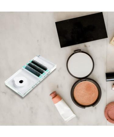 2-in-1 Eyelash Extension Crystal Pallet Glass Tray Set - False Lashes Stand & Nail Art Holder (3Pcs) - Buy Online on GoSupps.com