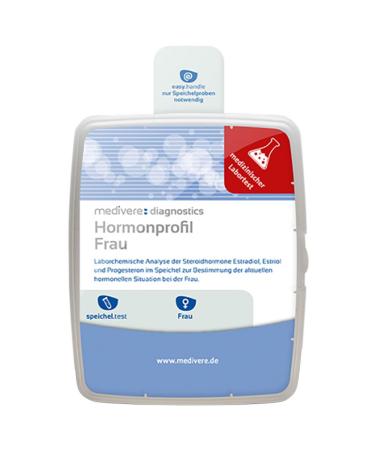 Medive hormone profile woman saliva test - laboratory analysis of steroid hormones estradiol estriol and progesterone in saliva to determine the current hormonal situation in women - Buy Online on GoSupps.com