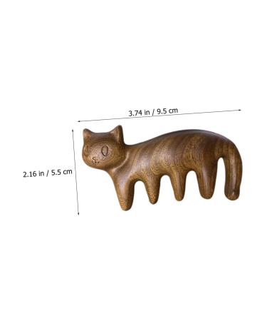 Fomiyes Wooden Kitten Massage Comb - Scalp Massage Tool for Relaxation and Relief | Travel-Friendly Sandalwood Design - Buy Online on GoSupps.com