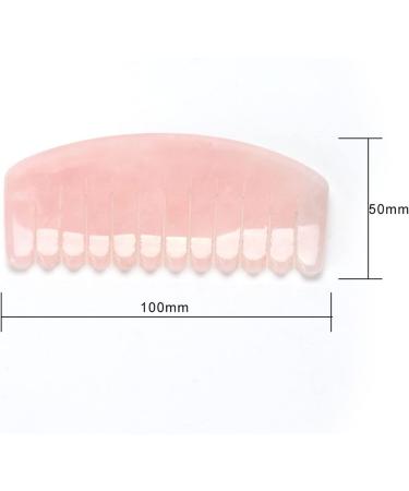 Jade Hair Massager Comb Rose Quartz GuaSha Tool Stone Acupuncture Board Release Head Pressure 1Pcs Rose Red - Buy Online on GoSupps.com