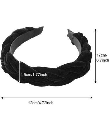 XNIVUIS 2 Pieces Headbands for Women Hair Bands for Girls Velvet Headbands Fabric Hair Band Accessories Elastic Head Wrap No Slip Braided Hairband Cute Outdoor Hair Accessories (Black) - Buy Online on GoSupps.com