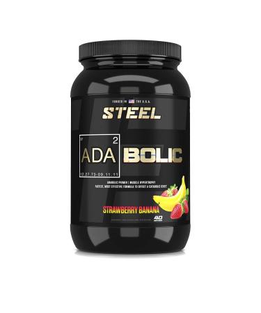 Steel Supplements ADABolic Pre Workout | Muscle Builder for Men & Women | Strawberry Banana | Post Workout Recovery Drink | Restores Muscle Glycogen for Natural Growth | 40 Servings, 3.75lbs
