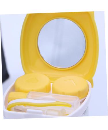 Buifulsic Cartoon Lens Container 2-Pack Travel Case for Contact Lenses with Mirror Yellow Caricature Design - Buy Online on GoSupps.com