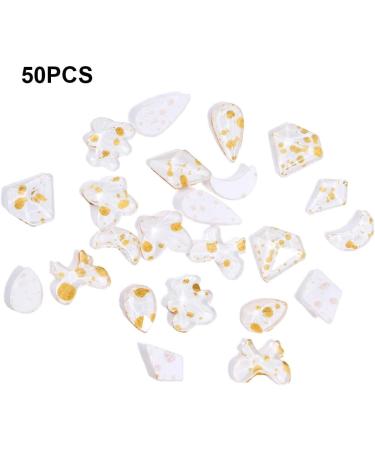 dijiusidy 50 Pieces Glass Crystal Set Eye-catching Personalized Nail Art Rhinestones DIY Handcraft Manicure Accessories for Card Making Gold Pink - Buy Online on GoSupps.com
