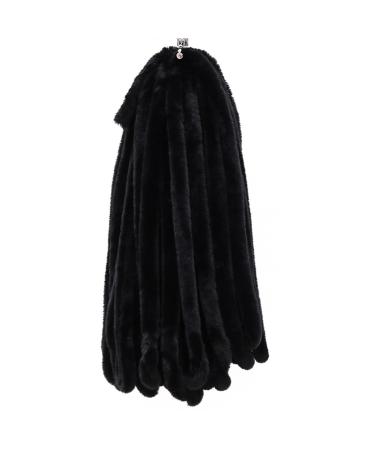 10.94 Yards DIY Faux Rabbit Fur Ribbon for Trim Clothes Accessory Artificial Fluffy Fur Strips Coat Hood Hat Black 1 One Size