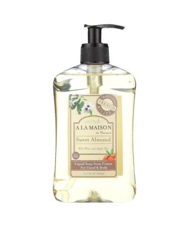 A La Maison de Provence Liquid Hand Soap | Sweet Almond Scent | French Milled Moisturizing Natural Hand Soap | in 16.9 oz. Pump Bottle 1 Pack