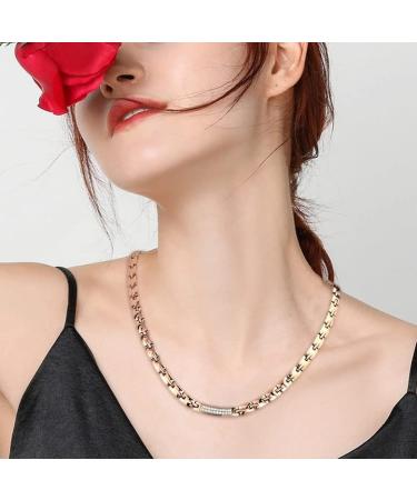 Haqi Magnetic Bracelet & Necklace Set - Rose Gold Stainless Steel Women s Jewelry Gift - Buy Online on GoSupps.com