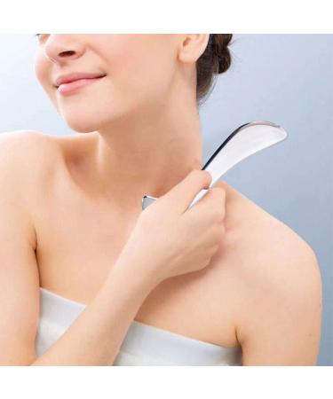 VOOKOKT Gua Sha Tool - Stainless Steel Scraping Massage for Pain Relief in Arms Neck Back & Legs - C-Shape Design for Relaxation - Buy Online on GoSupps.com