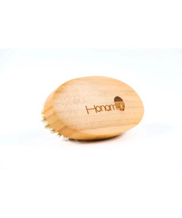 Honam Naturals Bamboo Boar Bristle Brush Beard Brush With Natural Bamboo Anti-Frizz Be ard and to Groom Men s beard Suits All Hair Types