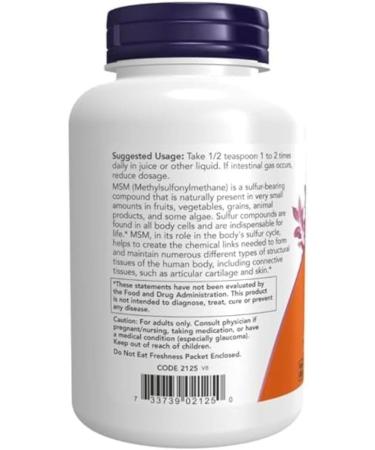 MSM Methylsulfonylmethane Pure Powder 227g - Premium Quality Supplement - Buy Online on GoSupps.com