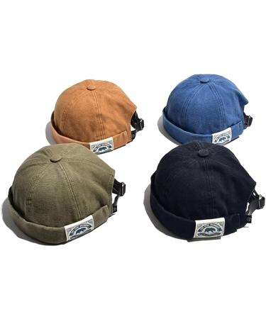 Clakllie Retro Brimless Docker Cap | Vintage Cotton Beanie Watch Cap in Black - Buy Online on GoSupps.com