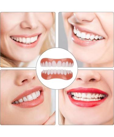 Brigtviee 2 Pairs ClipIn Veneers Teeth Fake Teeth Veneers ClickOn Veneers Teeth Top and Bottom Adjustable Instant Veneers Dentures False Teeth for Covering Imperfect Teeth - Buy Online on GoSupps.com