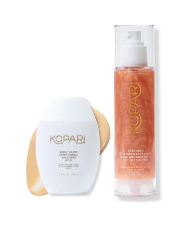 Kopari Bright as Day Sheer Mineral Sunscreen SPF 50 & Rose Gold Sunglaze Sheer Body Mist Sunscreen SPF 42