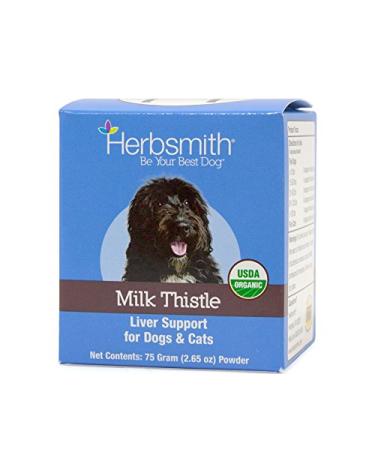 Herbsmith Organic Milk Thistle for Dogs and Cats  Liver Supplement for Dogs & Cats  Made in USA 75g Powder