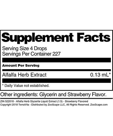 Alfalfa Herb Glycerite Liquid Extract (1:5) - Strawberry Flavored (1 oz ZIN: 522018) - 3 Pack - Buy Online on GoSupps.com