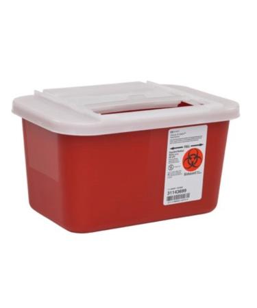 Kendall Sharps Container 1 Gallon Container Red With Clear Lid - Model 31143699 by Kendall Healthcare