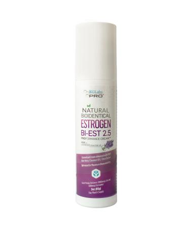 BioLabs PRO Natural Bioidentical 2.5 Estro Cream Combo For Women Two-Month Supply (Lavender-3oz)