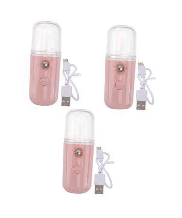 NOLITOY 3 Sets Humidifier Face Mist Sprayer Portable Facial Mister Sprayer Steamer Miss Pink Mini Abs