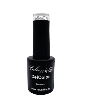 LuluNails GelColor Silver Rain Semi-Permanent Nail Polish 239 HEMA and TPO Free 10ml Silver Glitter Effect