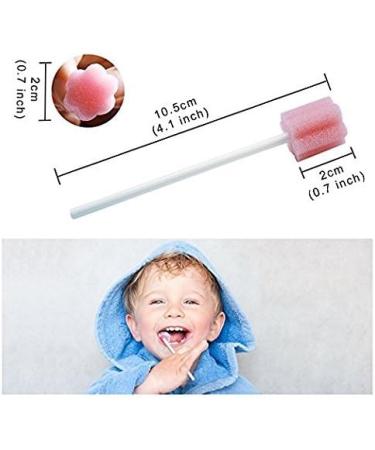 Xrten 50 Pieces Disposable Oral Care Sponge Swabs - Pink Mouth Cotton Swabs for Effective Oral Hygiene - Buy Online on GoSupps.com