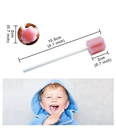 Disposable Unflavored Oral Mouth Cleaning Care Sponge Swabs 50 Count - Pink - Buy Online on GoSupps.com