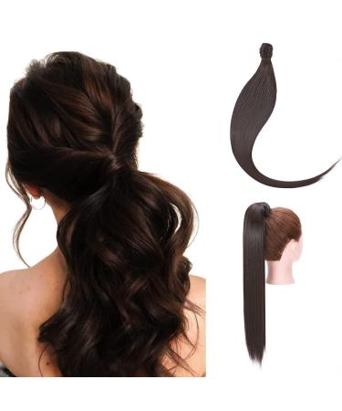Ponytail Extensions Ponytail Clip in Extensions like real hair braid synthetic hair hair extension hairpiece 58cm straight dark brown