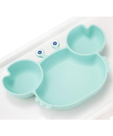 Silicone Suction Plate for Toddlers - Non-Slip Baby Bowl Dish - BPA Free - Microwave & Dishwasher Safe - Crab-cyan - Buy Online on GoSupps.com