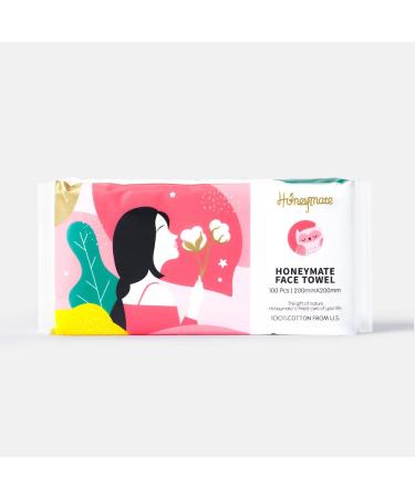 Honeymate 100% Cotton Face Towels - Ultra Soft & Thick 600 Count, Disposable Facial Tissues for Sensitive Skin - 6 Pack of 100 Count Towels - Ideal for Makeup Removal and Washcloths - Buy Online on GoSupps.com