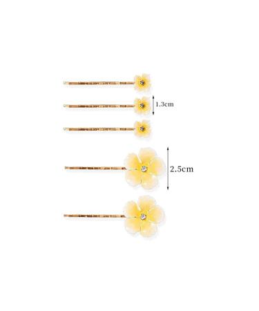 Fodattm 10PCS Yellow Flower Bobby Pin Hair Clips for Women - Wedding Bride Metal Hair Pins Side Clip Fashion Accessory - Buy Online on GoSupps.com