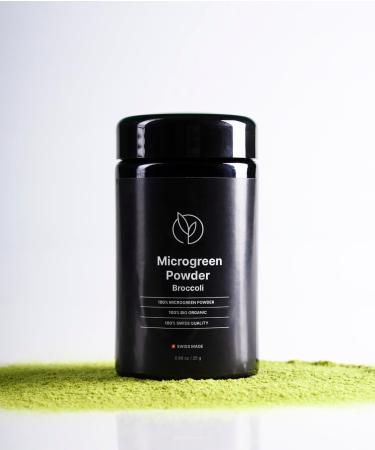 Broccoli Microgreen Powder Organic | Freeze-Dried for Freshness | Miron Violet Glass 0.88 OZ (25g) | Pure Raw Vegan & Gluten-Free | Small-Batch Plant-Based Powder from Switzerland - Buy Online on GoSupps.com