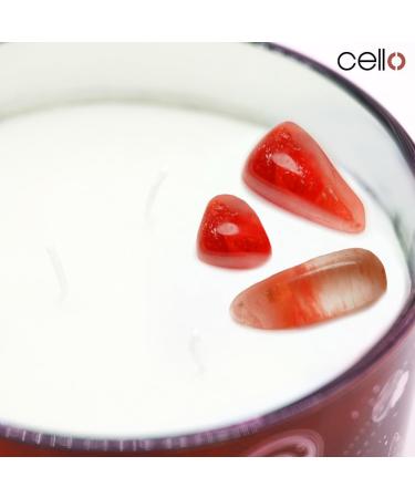Celestial Large Scented Candle with Cherry Quartz Gemstones - Perfect Astrology Gift for Men and Women - Buy Online on GoSupps.com