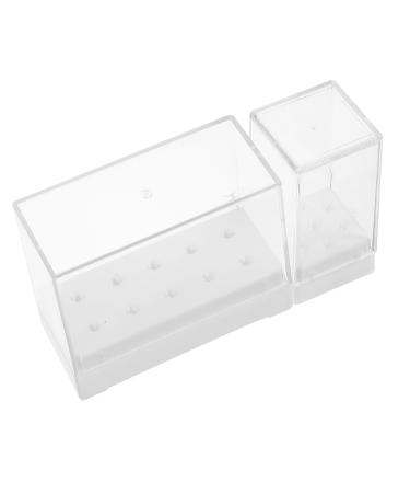 Set of 2 Sanding Storage Box Holder for Manicure Drill Stand for Drill Holder for Nails Nail Bit Holder White