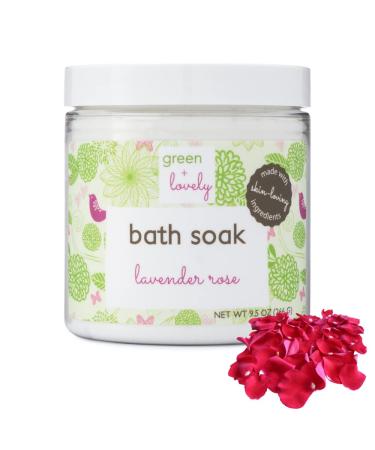 Lavender Rose Bath Soak Bulgarian Rose Botanicals with Calming Soothing Lavender Relaxing Bath Detox Soak - 10.5 oz