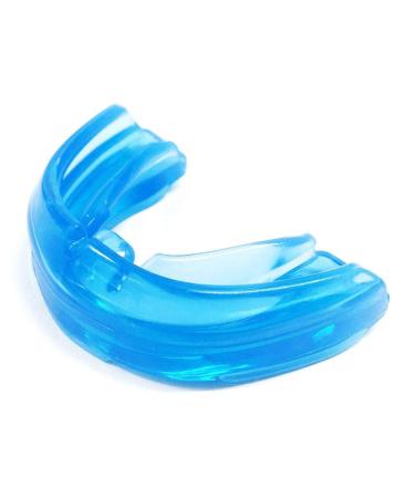 Shock Doctor - Mundsprung for braces - double and simple - medical silicone - fits your teeth - martial arts - MMA - Hockey - tooth protection children -11 blue single blue