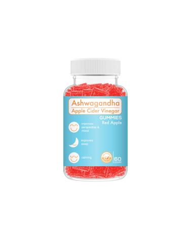 Ashwagandha Apple Cider Vinegar Gummies - Support Immune Health Endurance Mood Stress Sleep Brain Health - Vegan Non-GMO 60ct 1