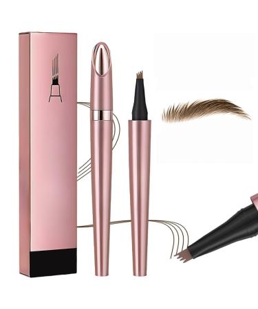 New Magic Eyebrow Pencil 3D Waterproof Eyebrow Pencil Contouring Pen 4-Tipped Precise Brow Pen Long-Lasting Natural Fine Stroke Eyebrow Pencil(Dark Coffee)