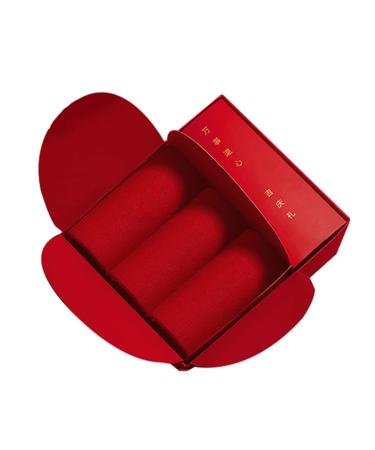 Chinese New Year Red Socks Spring Festiva Wedding Men's Red Cotton Socks with Gift Box 3 Pairs (Color : Red Size : 39-44) 39-44 Red